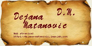 Dejana Matanović vizit kartica
